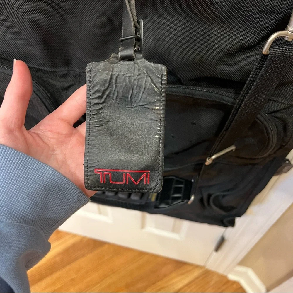 Vintage Tumi Foldable Garment Travel Bag Black Crossbody Strap